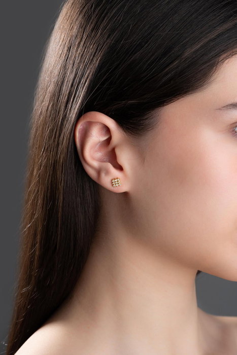 Heliophilia Silver Pendientes NRZ999764 Plata de Ley 925 Baño de Oro con Circon Color Oro Elegantes para Mujer